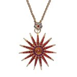 Mariana Necklace Pendant Stunning Siam, Fuchsia, Orange, & Padparadscha Austrian Crystals Sorbet Delight Winter 2021 Coll. - Image 2