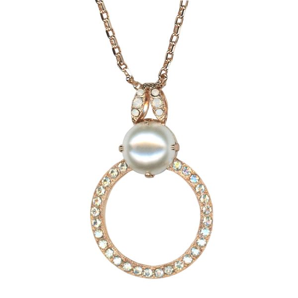 Mariana Necklace Pendant Timeless Cream Pearl, Clear, & White Opal Austrian Crystals Bermuda Caribbean Life Coll.