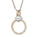 Mariana Necklace Pendant Timeless Cream Pearl, Clear, & White Opal Austrian Crystals Bermuda Caribbean Life Coll. - Image 3