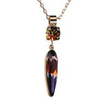 Mariana Necklace Pendant Gorgeous Lt Smoked Topaz & Lt Rose Austrian Crystals Gingerbread Winter Wonderland Coll. - Image 3