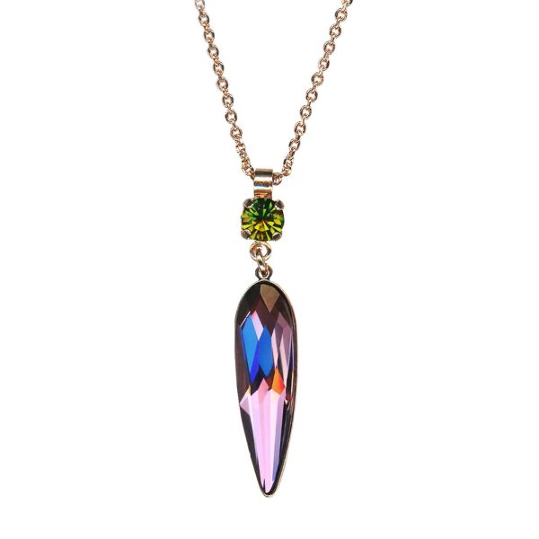 Mariana Necklace Pendant Lovely Blush Rose & Olivine Austrian Crystals Penelope Odyssey Coll.