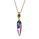 Mariana Necklace Pendant Lovely Blush Rose & Olivine Austrian Crystals Penelope Odyssey Coll. - Image 3