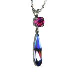 Mariana Necklace Pendant Lovely Magenta Pink & Burgundy Delite Austrian Crystals My Treasures Coll. - Image 2