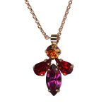 Mariana Necklace Pendant Sophisticated Hyacinth, Siam, & Fuchsia Austrian Crystals Sorbet Delight Winter 2021 Coll.