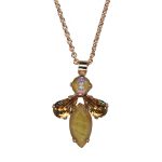 Necklace Pendant By Mariana Exquisite Golden Shadow and Sand Opal Swarovski Crystals