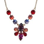 Mariana Necklace Pendant Glamorous Ruby, Peach, Tanzanite, Amethyst, & Fuchsia Austrian Crystals Xenia Odyssey Coll. - Image 3