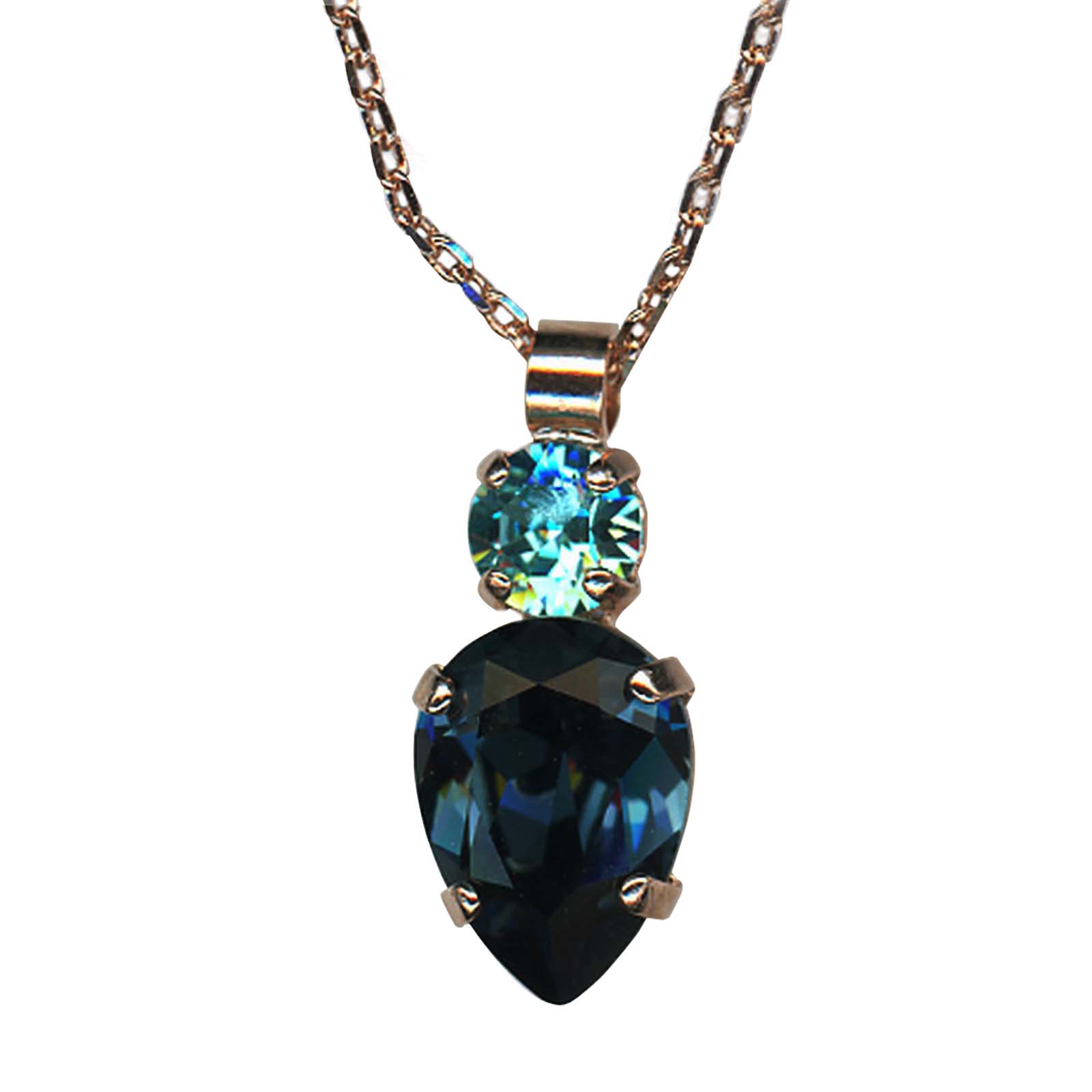 N-5030-60-1114-RG(1) Mariana Necklace Pendant Classy Montana Blue & Aquamarine Austrian Crystals Nightfall Mystique Winter 2019 Coll. - Image 1