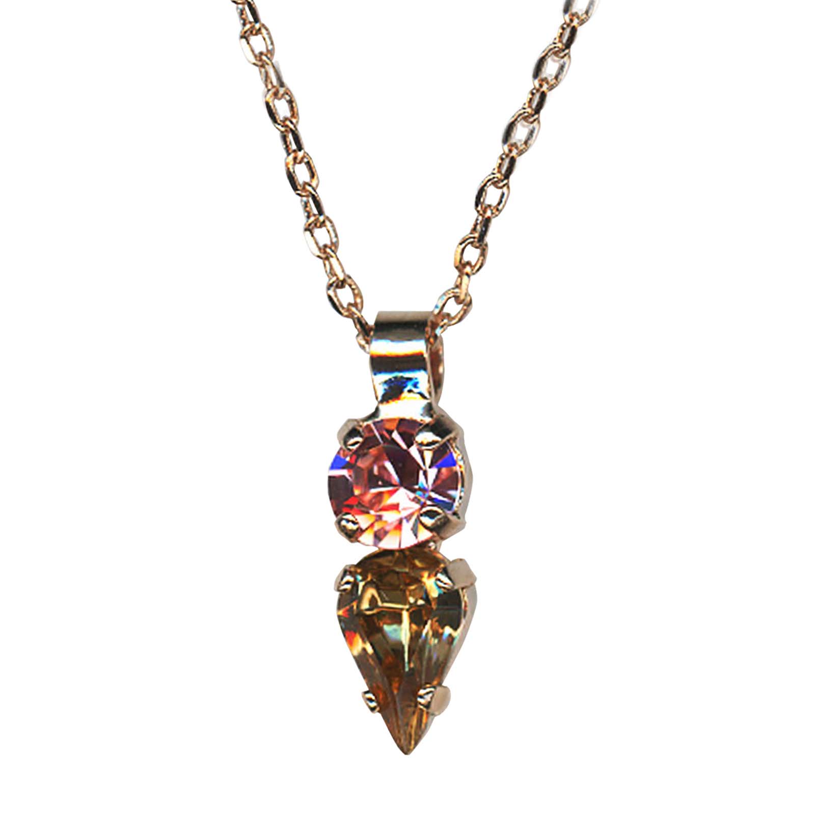 N-5030-8-1115-RG(1) Mariana Necklace Pendant Charming Lt Rose & Golden Shadow Austrian Crystals Gingerbread Winter Wonderland Coll. - Image 1