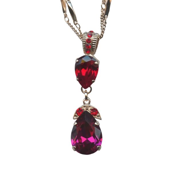 Mariana Necklace Pendant Luxurious Siam & Fuchsia Austrian Crystals Lady in Red Songbook Coll.