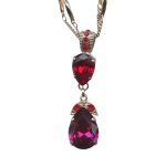 Mariana Necklace Pendant Luxurious Siam & Fuchsia Austrian Crystals Lady in Red Songbook Coll. - Image 3