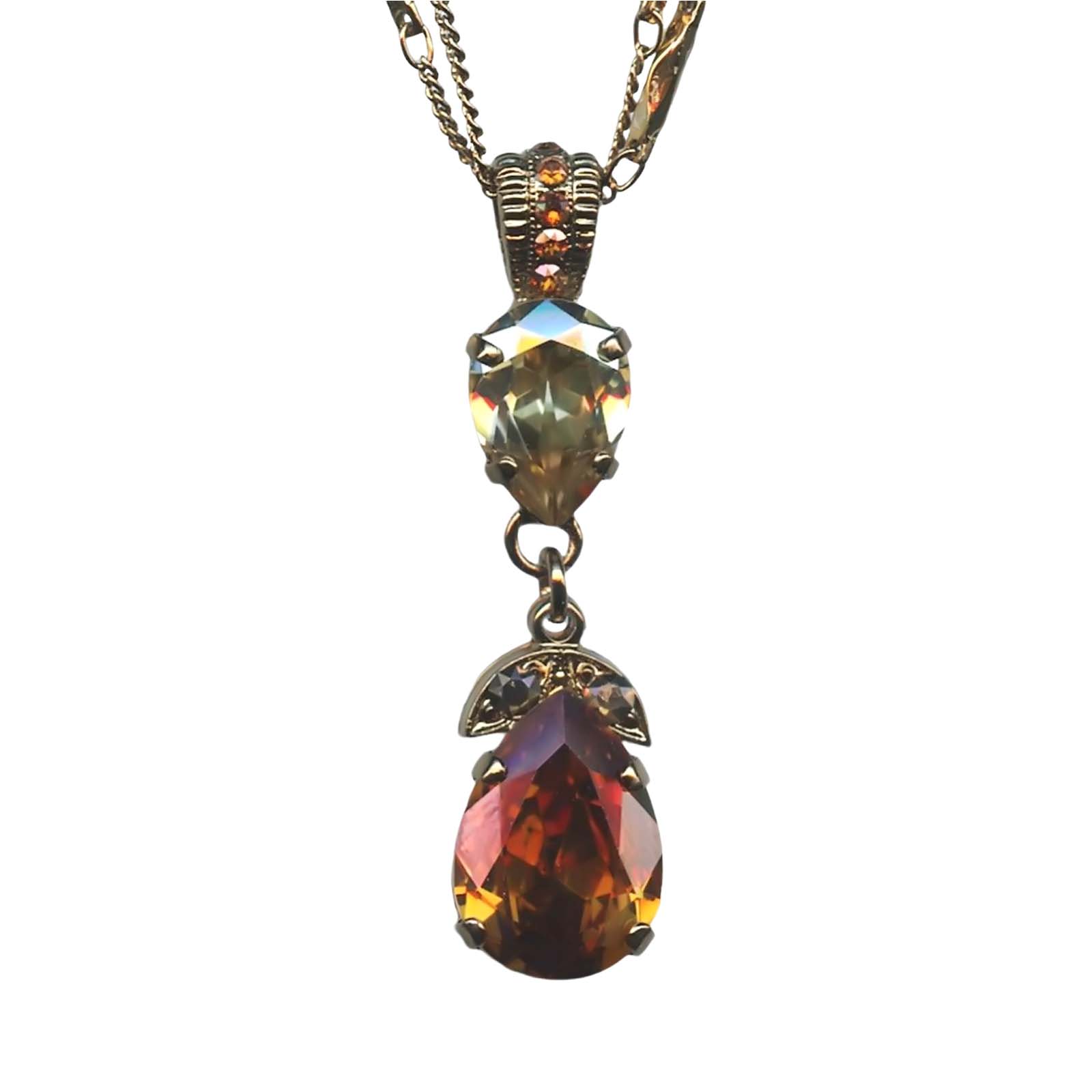 N-5032-4-137-RG(1) Mariana Necklace Pendant Glamorous Apricot & Golden Shadow Austrian Crystals Caramel The Sweet Life Coll. - Image 1