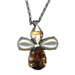 Mariana Necklace Pendant Timeless Cream Pearl, Golden Shadow, & Lt Colorado Topaz Austrian Crystals Barbados Caribbean Life Coll. - Image 2