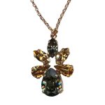 Necklace Pendant By Mariana Woman Luxurious Black Diamond and Golden Shadow Swarovski Crystals - Image 3