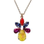 Mariana Necklace Pendant Sassy Sun Kissed Sunshine, Pink, Vivid Blue, & Red Coral Austrian Crystals Poppy Coll. - Image 3