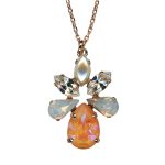 Necklace Pendant By Mariana Woman Lovely Sun Kissed Peach and White Opal Swarovski Crystals