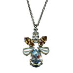 Necklace Pendant By Mariana Woman Beautiful Silk and Topaz Swarovski Crystals - Image 3