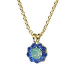 Mariana Necklace Pendant Alluring Sapphire & Pacific Opal Austrian Crystals Fairytale Once Upon a Mariana Coll.