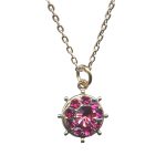 Mariana Necklace Pendant Ships Helm Fuchsia & Lt Rose Austrian Crystals Saba Caribbean Life Coll. - Image 2