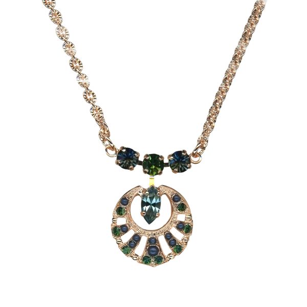 Mariana Necklace Pendant Classy Erinite, Montana Blue, & Navy Pearl Austrian Crystals Atlantis Under The Sea Winter 2021 Coll.