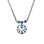 Necklace Pendant By Mariana Woman Elegant Sapphire and Indicolite Swarovski Crystals