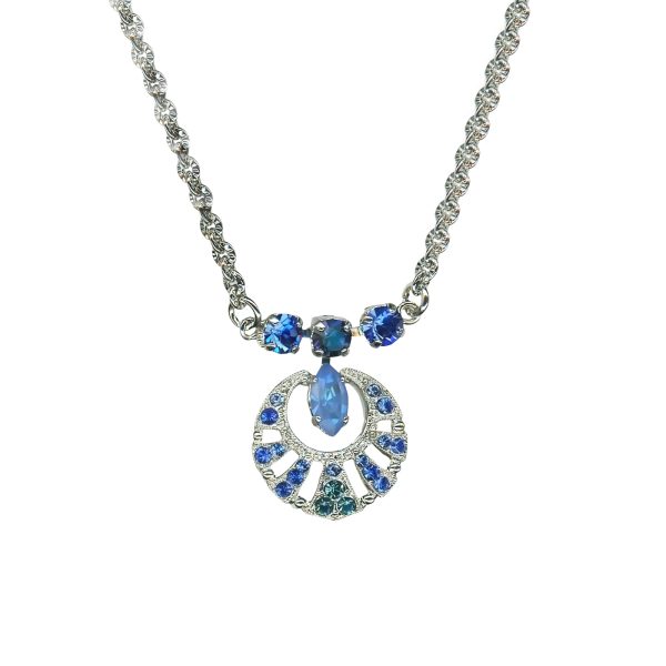 Necklace Pendant By Mariana Woman Elegant Sapphire and Indicolite Swarovski Crystals