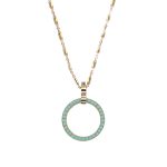 Necklace Pendant By Mariana My Treasures Coll. Elegant Turquoise & Clear Austrian Crystals