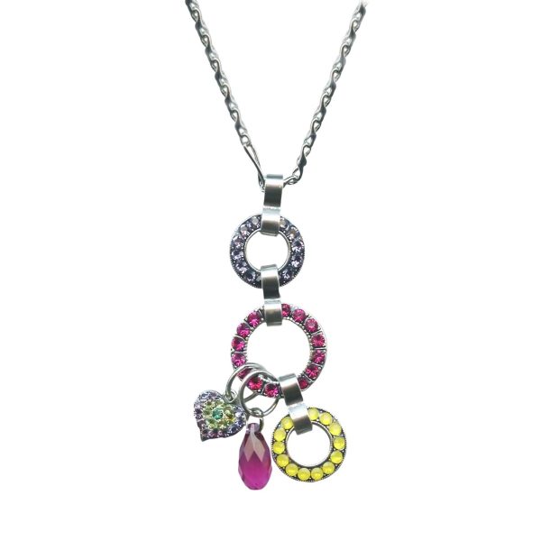 Mariana Necklace Pendant Beautiful Fuchsia, Yellow Opal, Olivine, Indicolite, & Tanzanite Austrian Crystals Cuba Caribbean Life Coll.