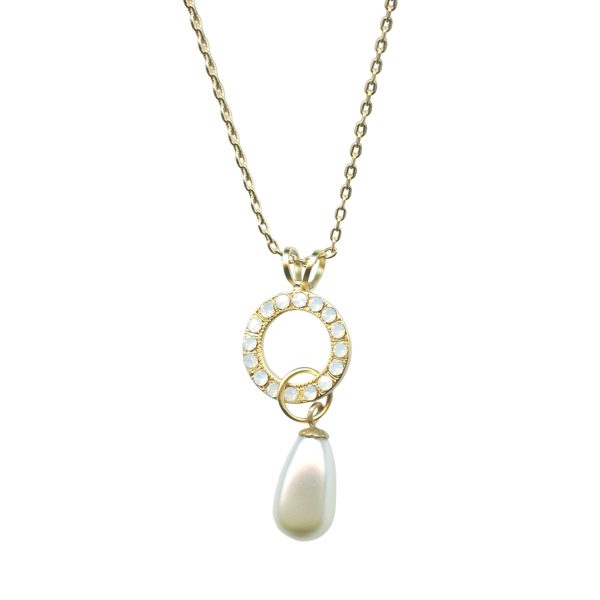 Mariana Necklace Pendant Simply Elegant Cream Pearl & White Opal Austrian Crystals Bermuda Caribbean Life Coll.