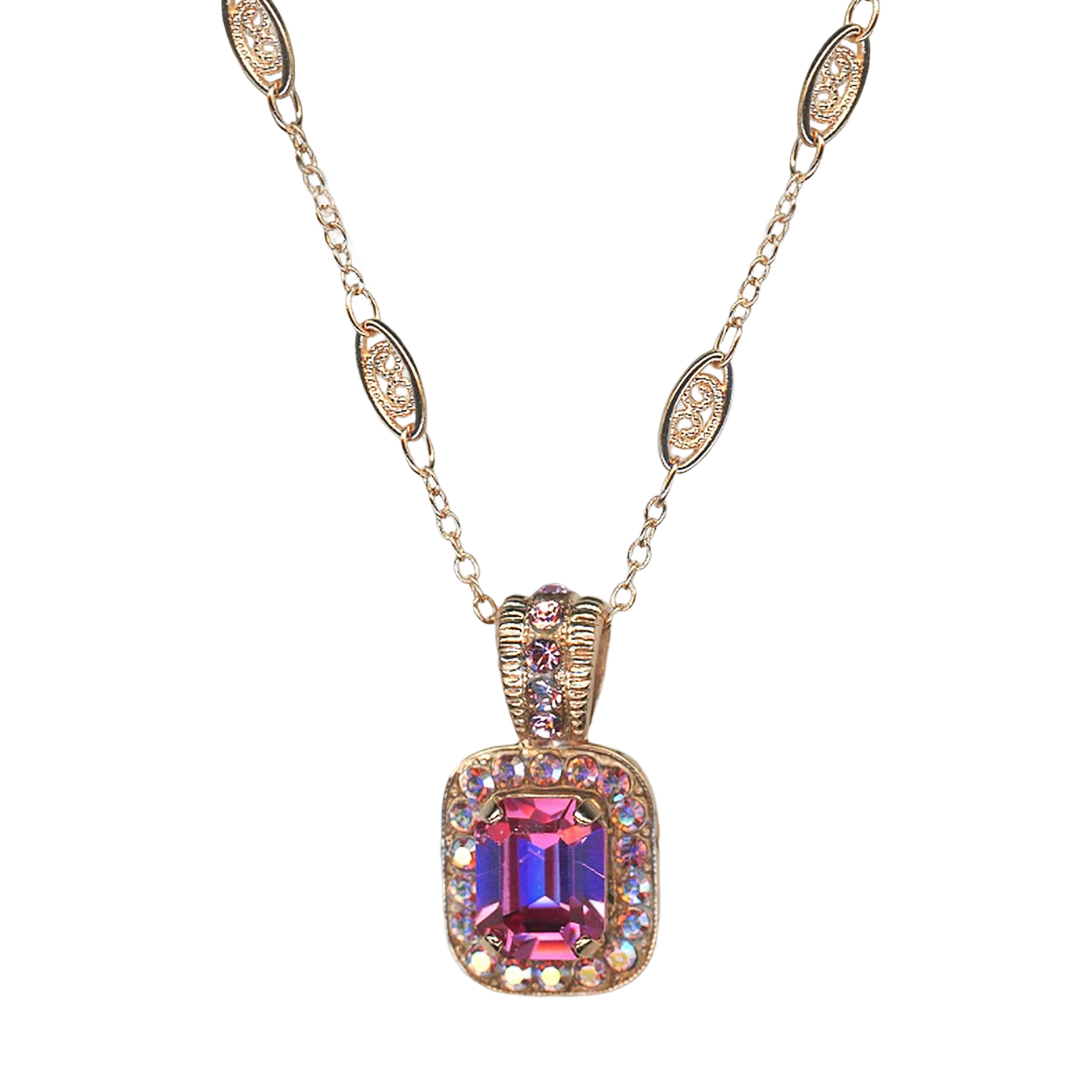 N-5040-3-1129-1-RG(1) Mariana Necklace Pendant Lovely Lt Rose & AB Austrian Crystals Love Joy Of Life Coll. - Image 1