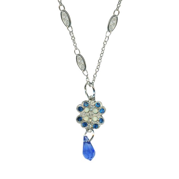 Mariana Necklace Pendant Gorgeous Capri Blue & Pacific Opal Austrian Crystals Serenity Joy Of Life Coll.