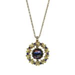 Mariana Necklace Pendant Glam Wreath Deep Purple, Olivine, & Yellow Austrian Crystals Winter Wonderland Holiday Lights Coll. - Image 3