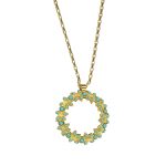 Necklace Pendant By Mariana Woman Wreath Encrusted Turquoise Swarovski Crystals
