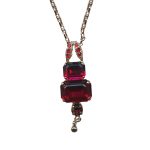 Necklace Pendant By Mariana Woman Stunning Ruby and Burgundy Swarovski Crystals
