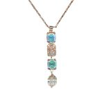 Mariana Necklace Pendant Glitzy Multi Tier AB & Clear Austrian Crystals My Treasures Coll.