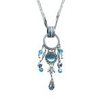 Mariana Necklace Pendant Boho Chic in Blues Austrian Crystals Periwinkle Cocktail Hour Coll.