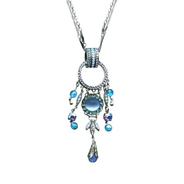 Mariana Necklace Pendant Boho Chic in Blues Austrian Crystals Periwinkle Cocktail Hour Coll.