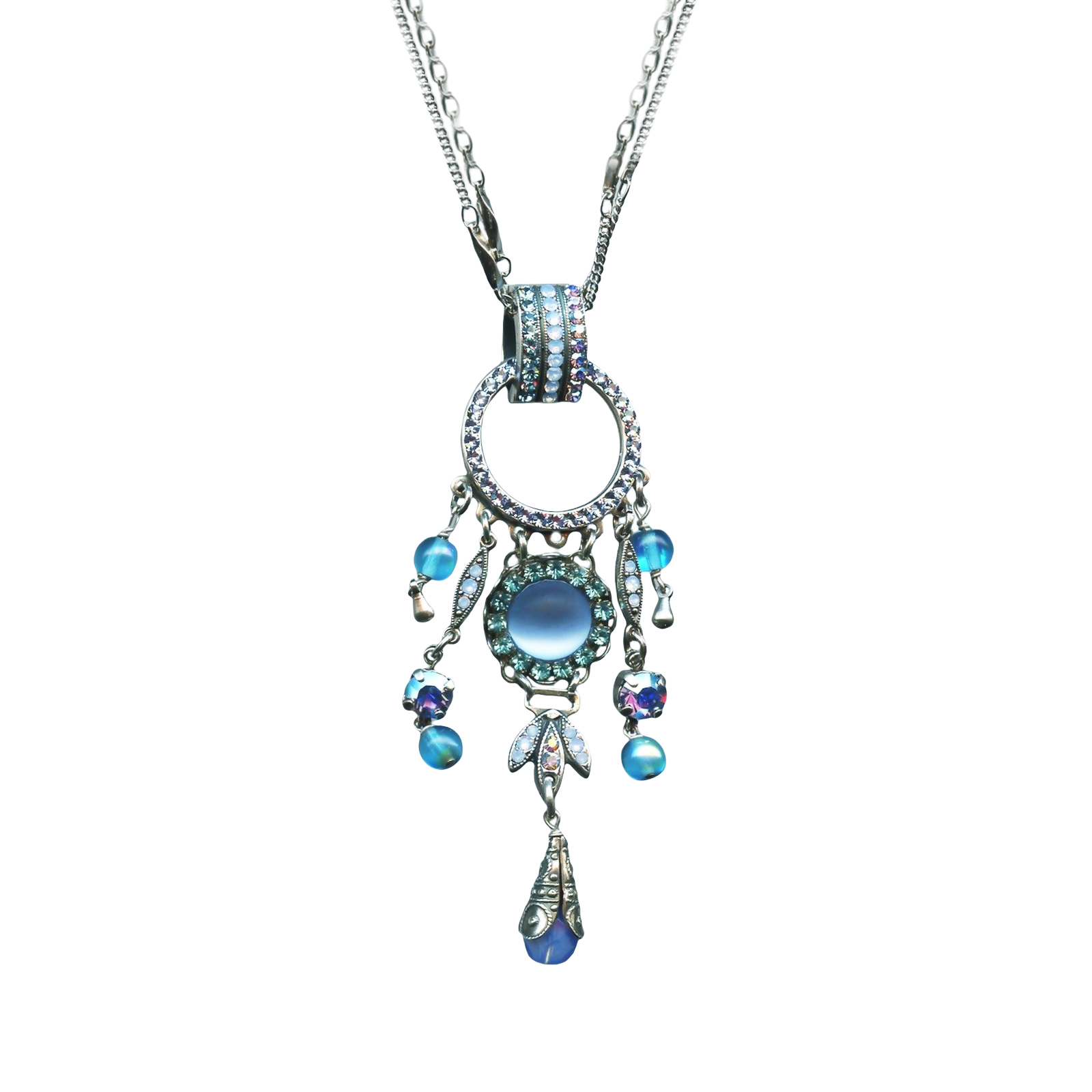 N-5043-1343-SP(1) Mariana Necklace Pendant Boho Chic in Blues Austrian Crystals Periwinkle Cocktail Hour Coll. - Image 1