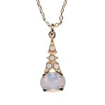 Necklace Pendant By Mariana Woman Lovely Pink Opal Swarovski Crystals - Image 2