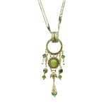 Mariana Necklace Pendant Exquisite Olivine & AB Austrian Crystals My Treasures Coll.