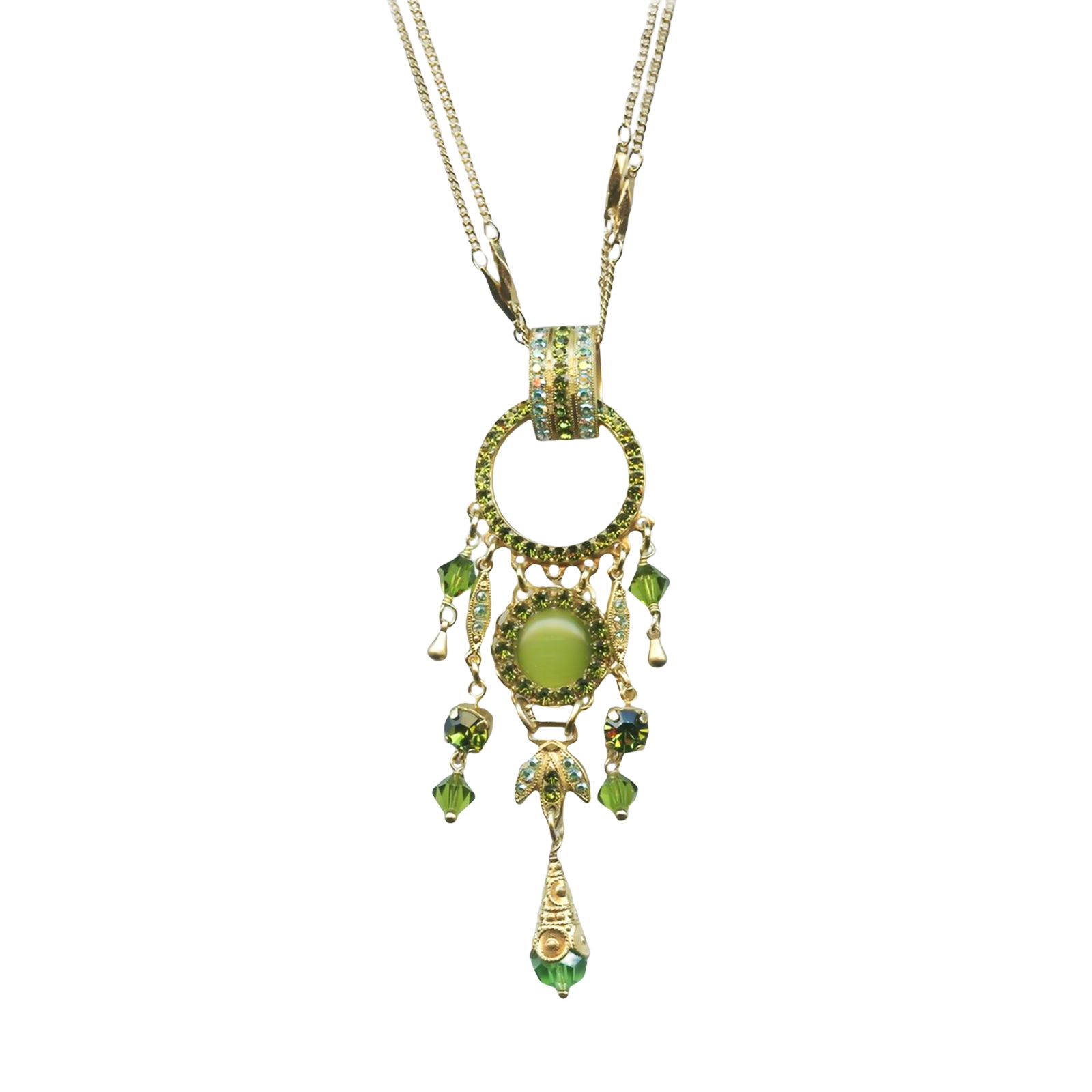N-5043-228-YG(1) Mariana Necklace Pendant Exquisite Olivine & AB Austrian Crystals My Treasures Coll. - Image 1
