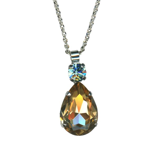Mariana Necklace Pendant Elegant Champagne & Pale Blue Austrian Crystals Moondrops Cocktail Hour Coll.