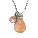Necklace Pendant By Mariana Woman Charming Sun Kissed Peach and Lt Peach Swarovski Crystals - Image 2