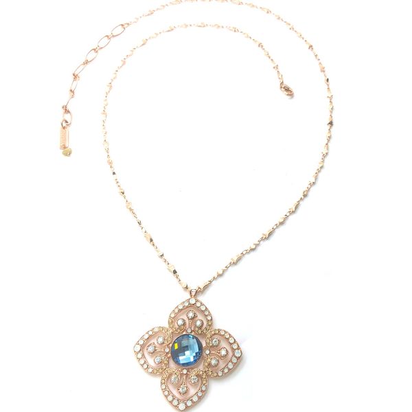 Mariana Necklace Pendant Fab Sapphire, Moonlight, Sand Opal, & White Opal Austrian Crystals My Treasures Coll.