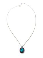 Mariana Necklace Pendant Floral Ornate Indicolite & Burgundy Austrian Crystals Peacock 2019 Spring Coll. - Image 2