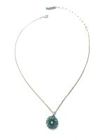 Mariana Necklace Pendant Gorgeous Floral Royal Blue, Aquamarine, Palace Green Opal, & Turq Austrian Crystals Dancing the Night Away Coll. - Image 3