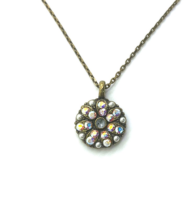 N-5212-1448001-BR (2) Mariana Necklace Pendant Shimmering AB, Clear, & White Pearls Austrian Crystals My Treasures Coll. - Image 1