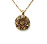 Mariana Necklace Pendant Floral Smoked Topaz & Golden Shadow Austrian Crystals My Treasures Coll.