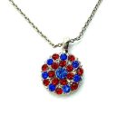 Mariana Necklace Pendant My Treasures Coll. Guardian Angel Lt Siam & Sapphire Austrian Crystals