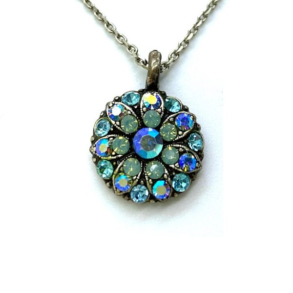 Mariana Necklace Pendant Charming Aquamarine, Pacific Opal, & AB Austrian Crystals My Treasures Coll.