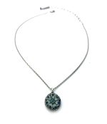Necklace Pendant By Mariana Dancing the Night Away Coll. Elegant Floral Jet Black and Montana Blue Swarovski Crystals - Image 2
